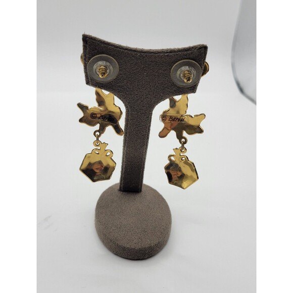 Berbei Long Cherub heart and present dangle Pierced Earrings - Picture 8 of 9